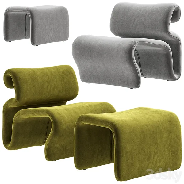Armchair + ottoman