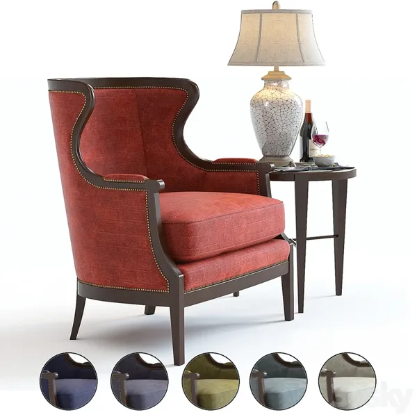 Red upholstered chair