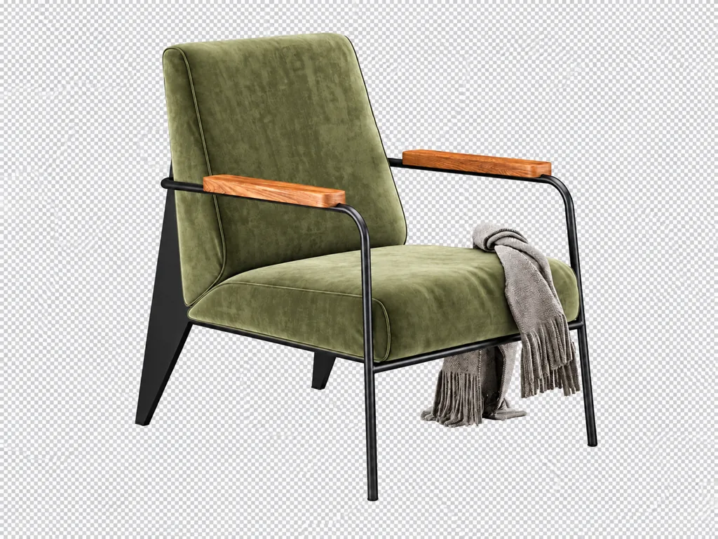 The armchair isolated from its room background